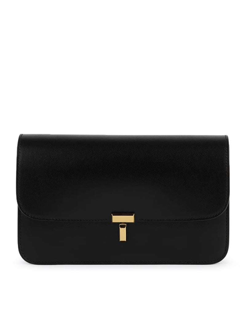 Toteme Toteme Women Black Leather Crossbody Bag With T-Lock Closure