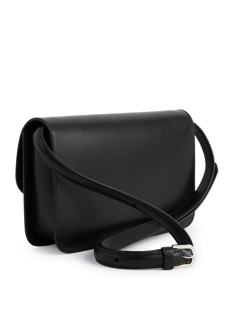 Toteme Toteme Women Black Leather Crossbody Bag With T-Lock Closure