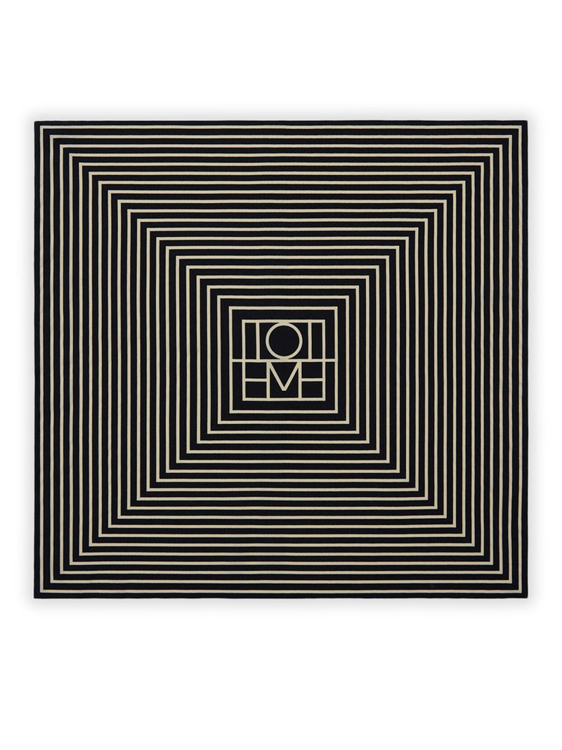 Toteme Toteme Women Black Silk Scarf With Monogram Detail