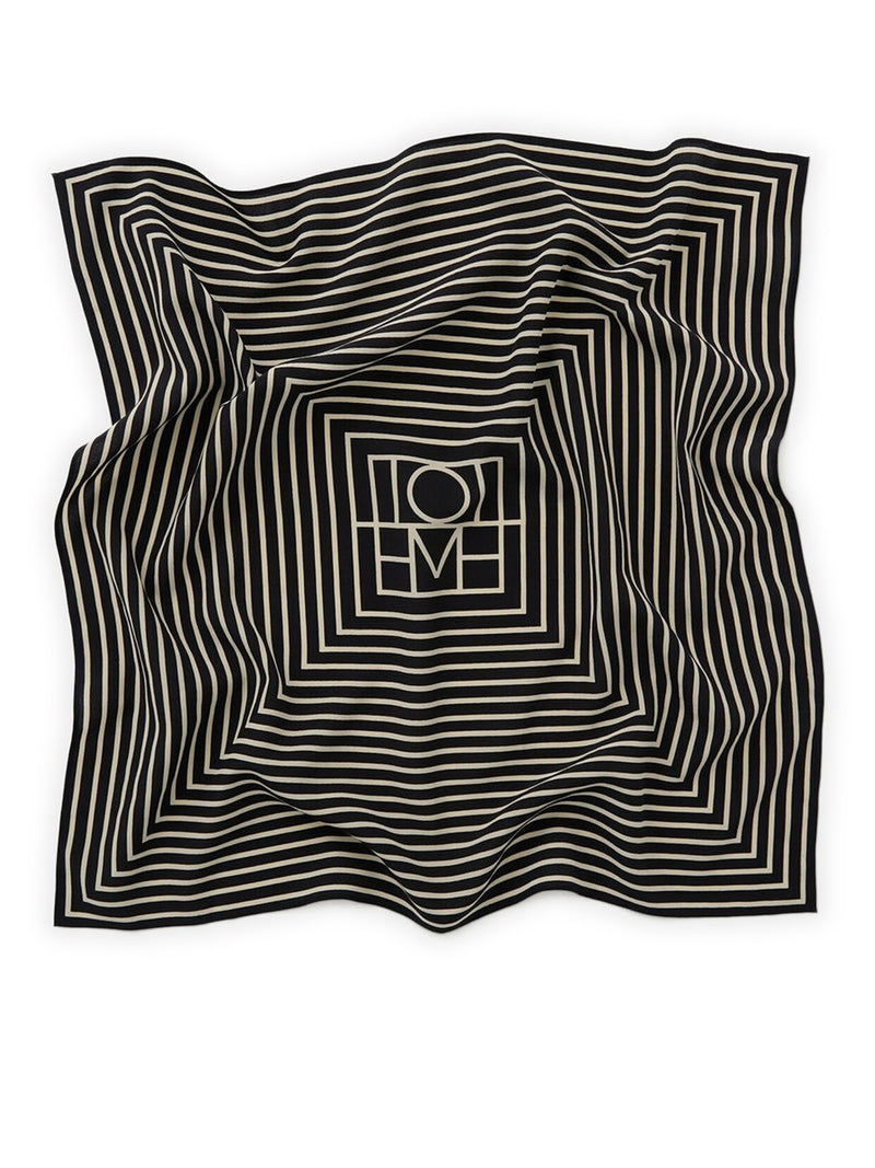 Toteme Toteme Women Black Silk Scarf With Monogram Detail