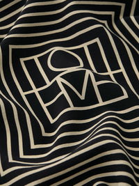 Toteme Toteme Women Black Silk Scarf With Monogram Detail