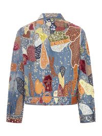 Amiri Men Embroidered Denim Jacket Embellished With Jewel Appliqués