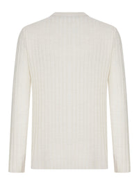 Amiri Men Henley Long-Sleeved Ribbed Knit Sweater