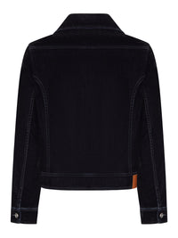 Amiri Men Flocked Denim Jacket With Embroidered Logo And Metal Buttons