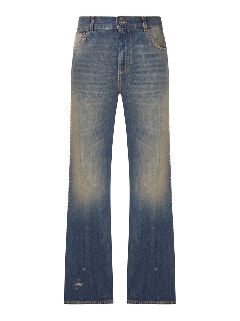 Amiri Men Vintage-Effect Jeans With Side Details