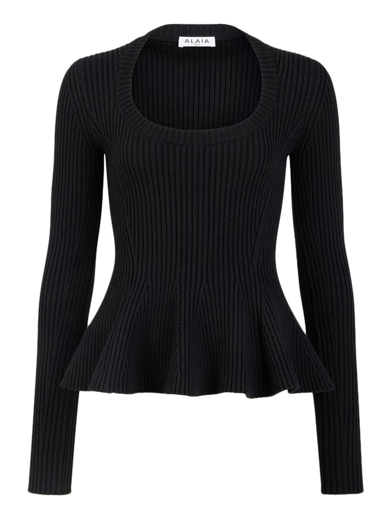 Alaia Alaia Women Ribbed Peplum Top