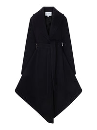 Alaia Women Black Asymmetric Coat With Belt