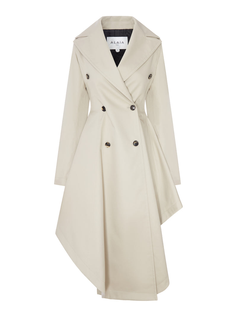 Alaia Alaia Women Asymmetric Double-Breasted Cotton Trench Coat