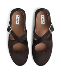 Alaia Women Crossed Ponyskin Ballerinas