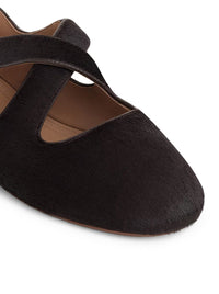 Alaia Women Crossed Ponyskin Ballerinas