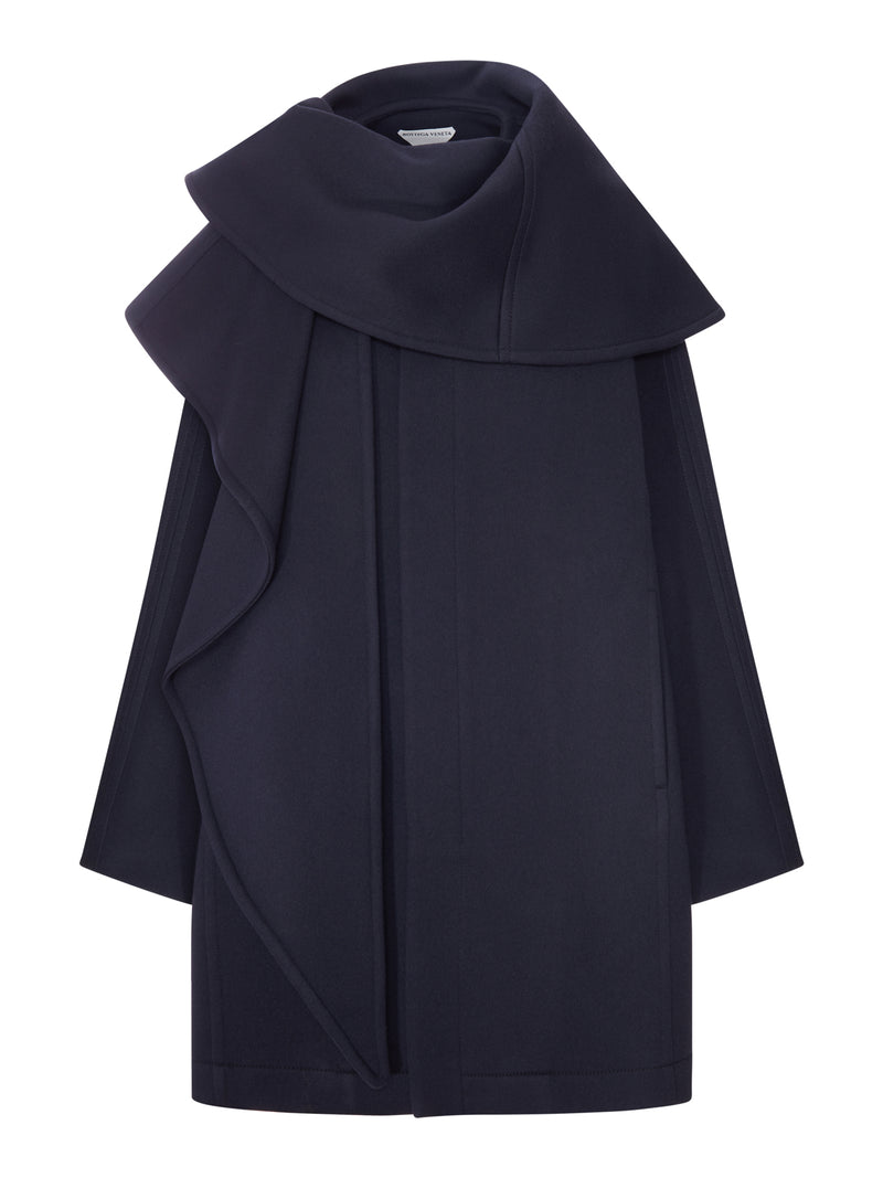 Bottega Veneta Women Coat With Oversized Draped Collar