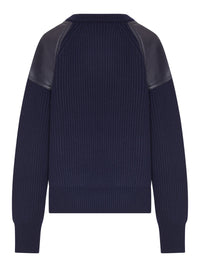 Bottega Veneta Women Sweater With Leather Inserts And Side Zip
