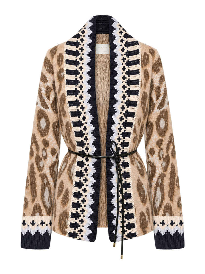 Forte Forte Forte Forte Women "The Brit Leopard" Jacquard Brushed Alpaca Cardigan