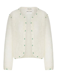 Forte Forte Forte Forte Women Short Cardigan In Openwork Knit With Embroidery