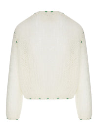 Forte Forte Forte Forte Women Short Cardigan In Openwork Knit With Embroidery