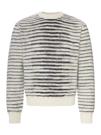 Tom Ford Tom Ford Men Striped Crew Neck Sweater With Hairy Effect