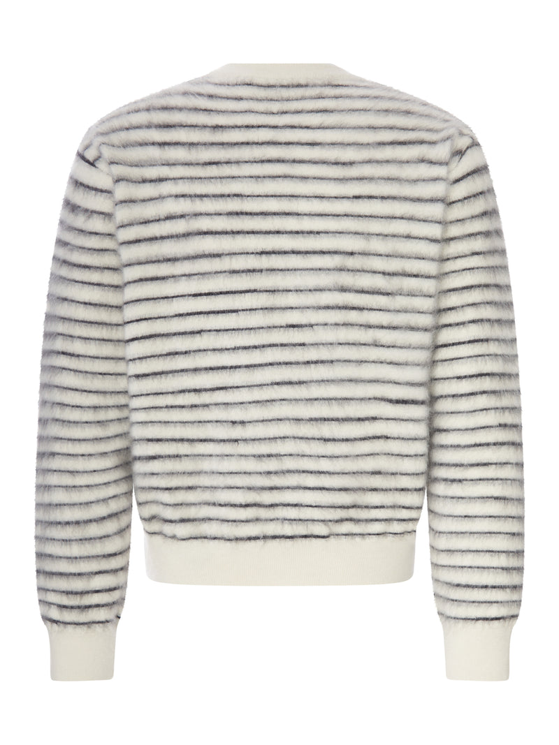 Tom Ford Tom Ford Men Striped Crew Neck Sweater With Hairy Effect