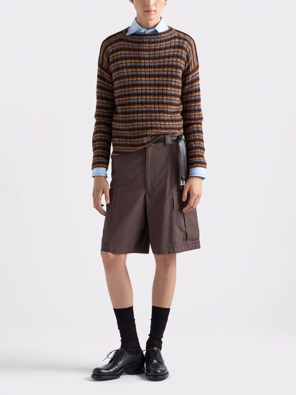 Prada Men Shetland Wool Boat Neck Sweater