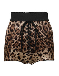 Dolce & Gabbana Brown Leopard High Waist Hot Pants Women's Shorts