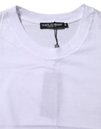 Dolce & Gabbana White Cotton Round Neck Short Sleeves Women's T-shirt