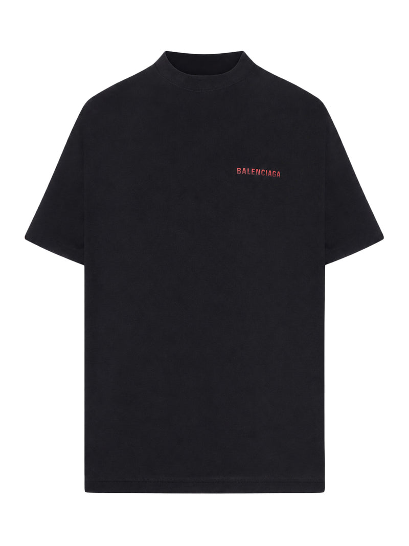 Balenciaga Men Oversized T-Shirt With Gradient Print On The Back
