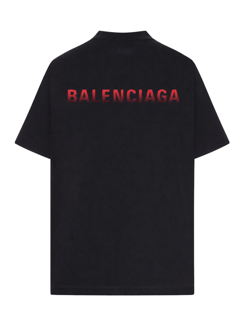 Balenciaga Men Oversized T-Shirt With Gradient Print On The Back