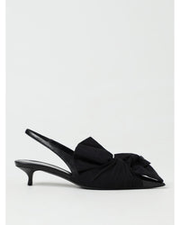 Balenciaga Knotted Slingback Pumps Kitten Heel Women Black High Heel Shoes