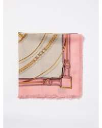 Gucci Silk Scarf Chain Pattern Men Pink Scarves & Shawls One Size Pink