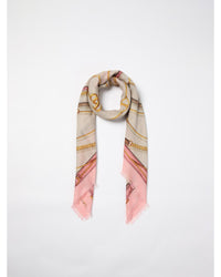 Gucci Silk Scarf Chain Pattern Men Pink Scarves & Shawls