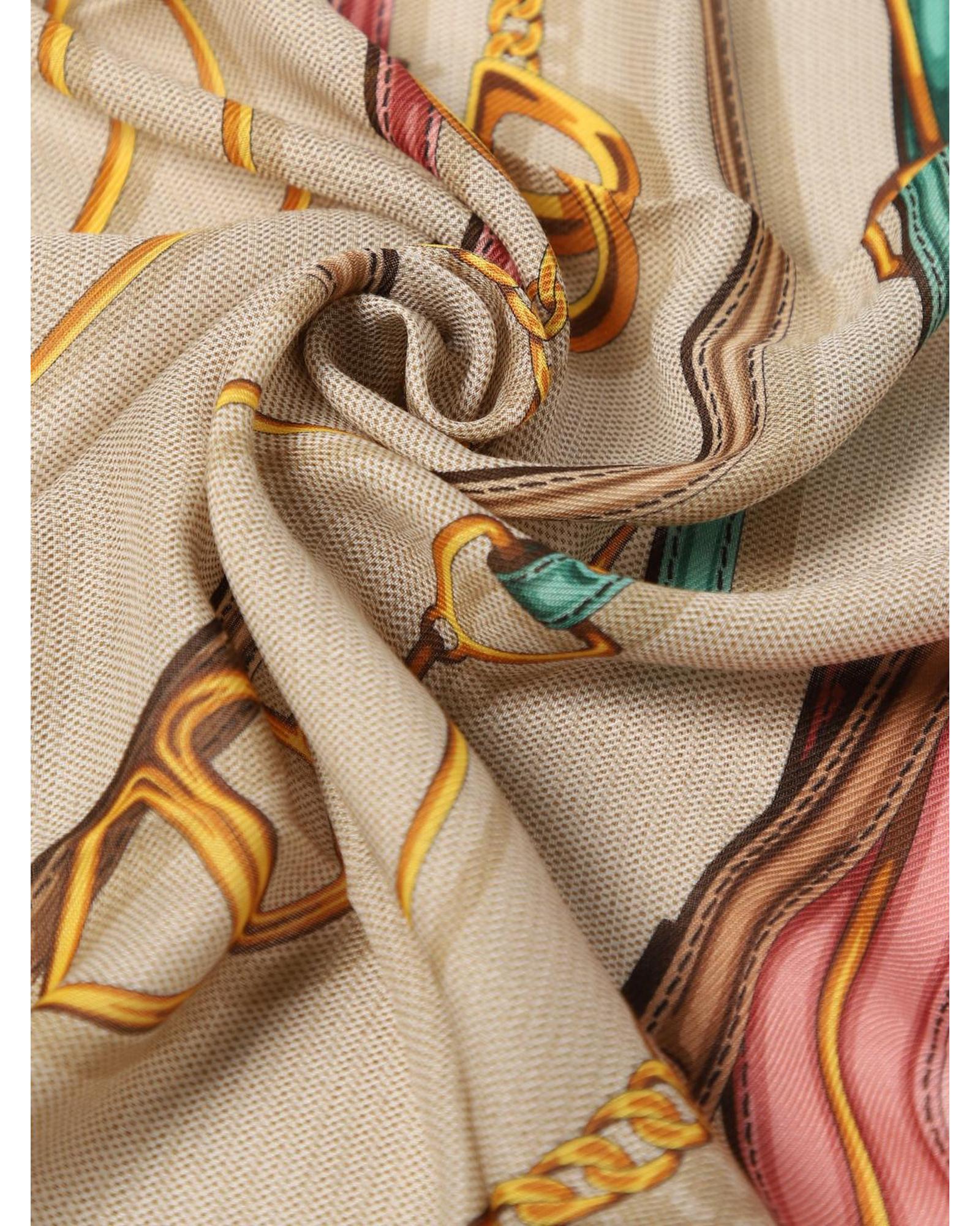 Gucci Silk Scarf Chain Pattern Men Pink Scarves & Shawls
