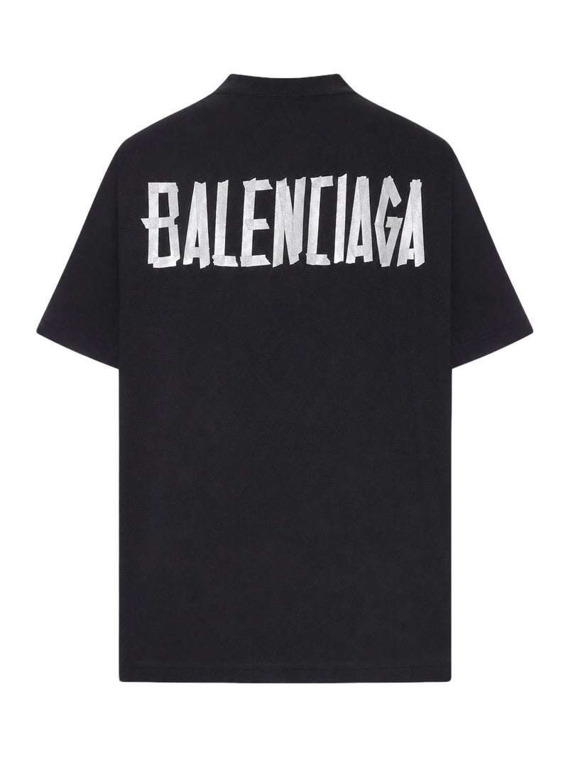 Balenciaga Balenciaga Women Glitter Tape T-Shirt – Loose Fit
