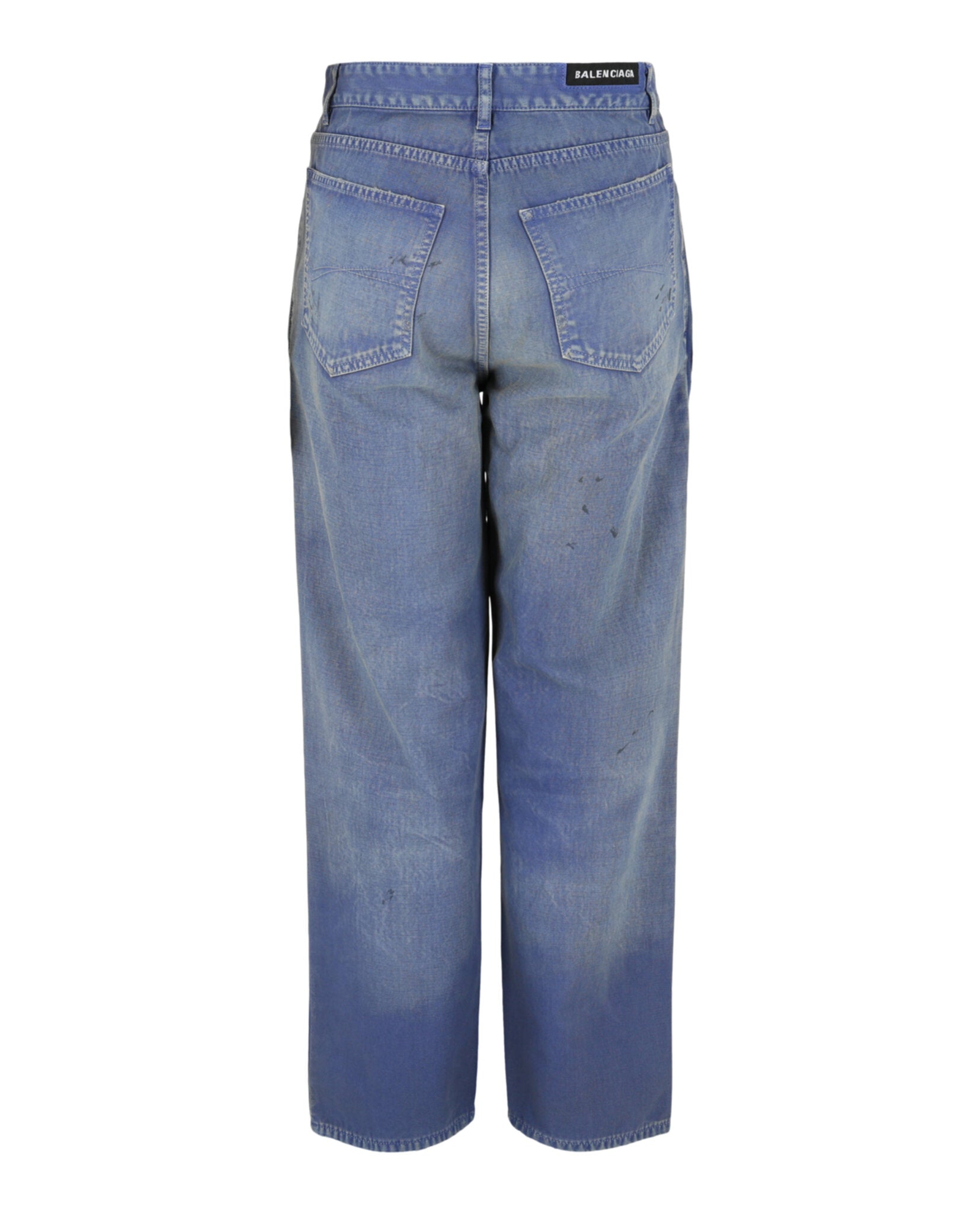 Balenciaga Womens Loose Fit Distressed Jeans