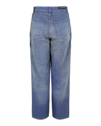 Balenciaga Womens Loose Fit Distressed Jeans