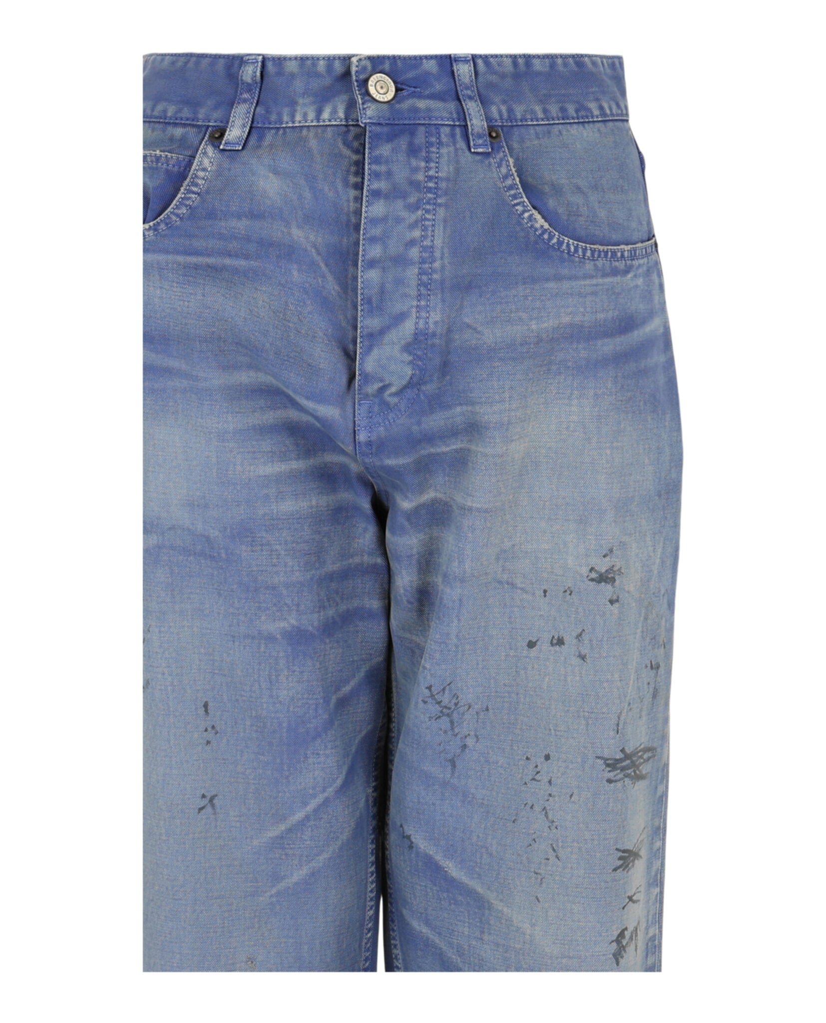Balenciaga Womens Loose Fit Distressed Jeans