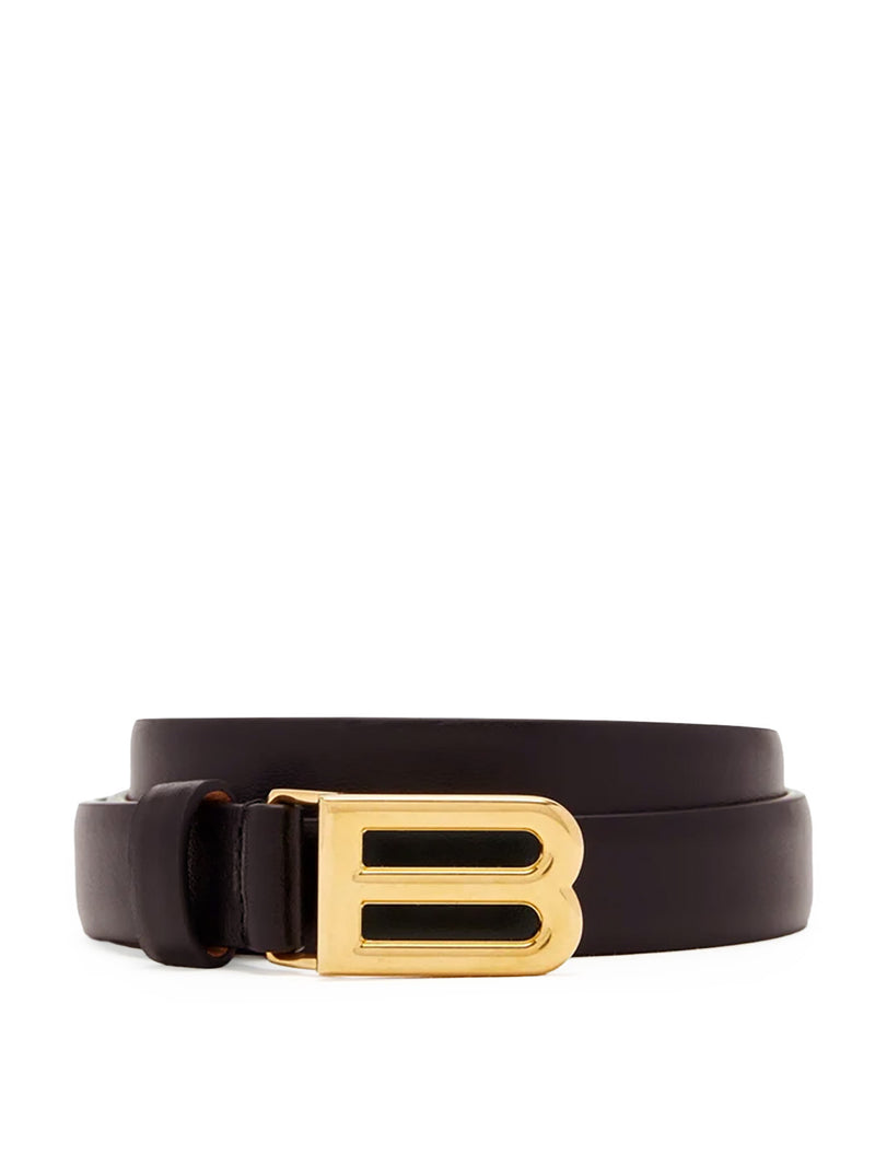 Balenciaga Balenciaga Women Bolero B Belt In Smooth Mocha Calfskin With Antique Gold-Tone Hardware