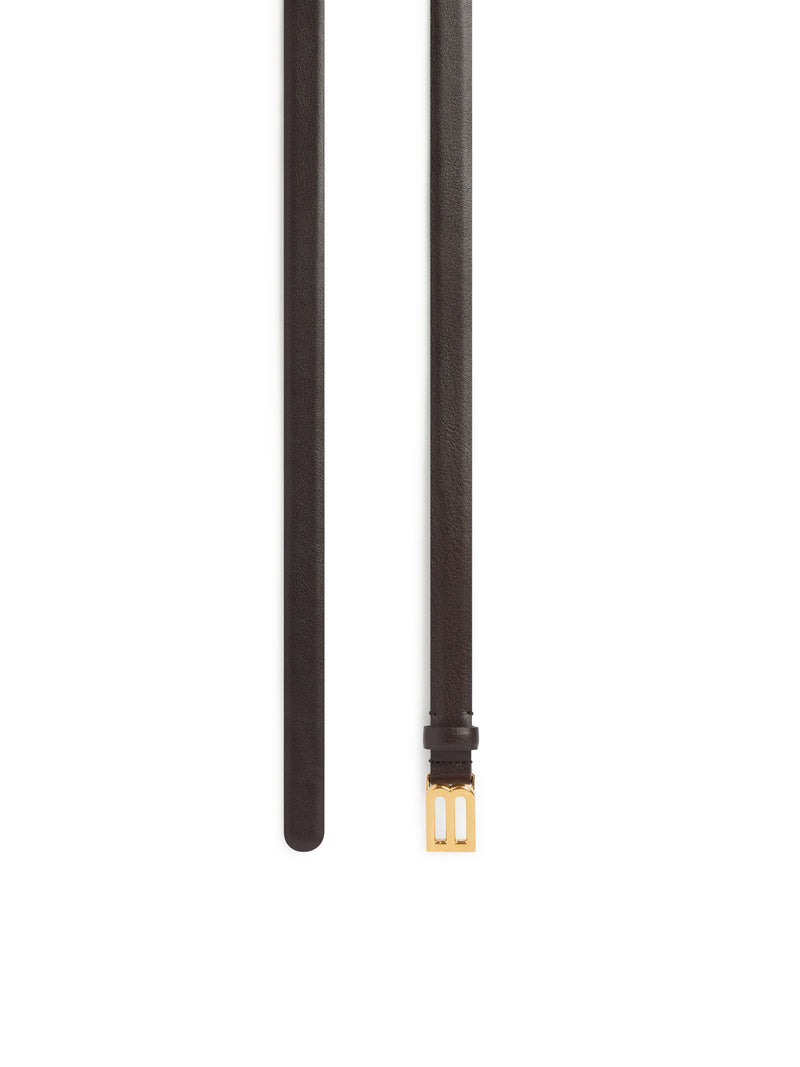 Balenciaga Balenciaga Women Bolero B Belt In Smooth Mocha Calfskin With Antique Gold-Tone Hardware