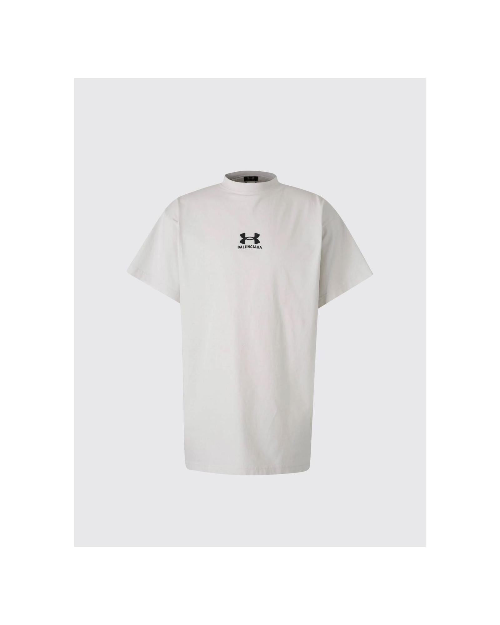 Balenciaga Oversized Crew Neck Short Sleeve Tee Men White T-Shirts