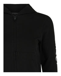 Balenciaga Womens Distressed Print Logo Zip-Up Hoodie