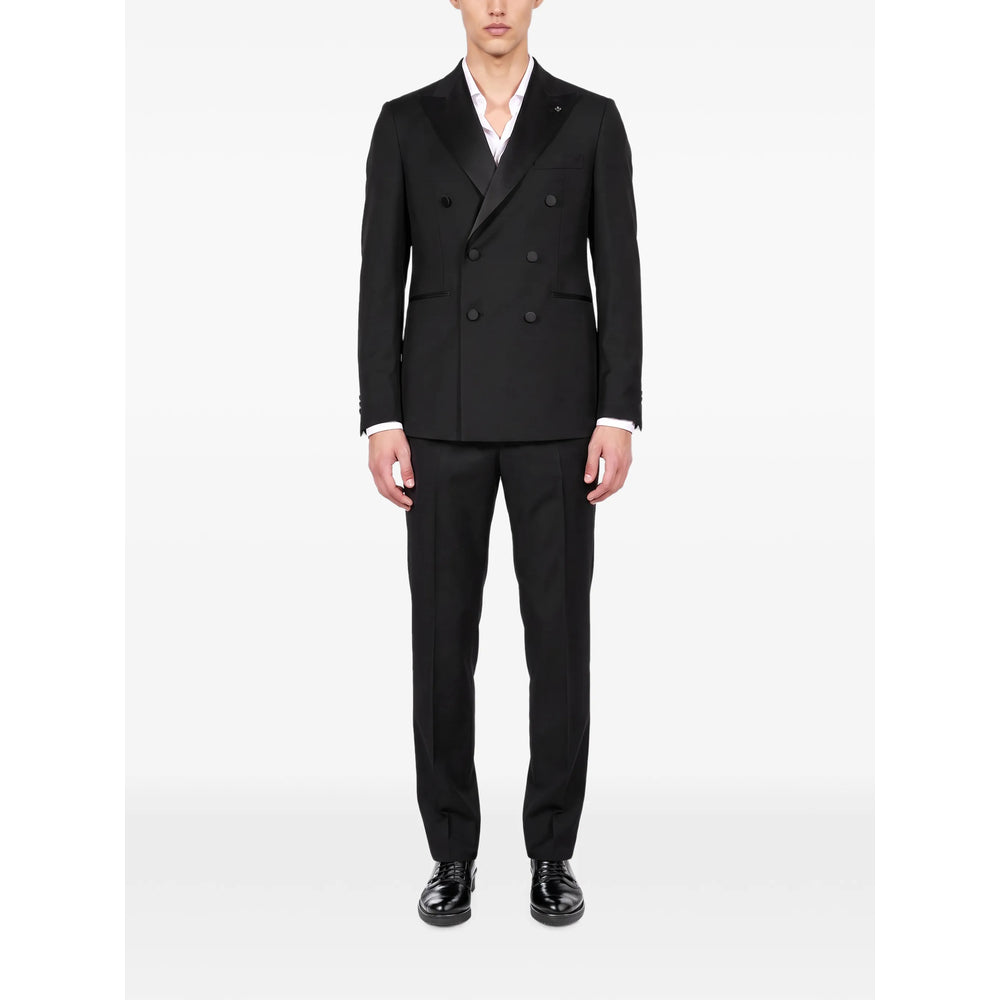 Tagliatore Black Suits - Double Breasted Suits Men