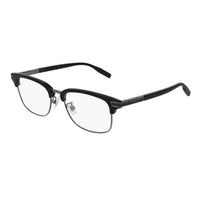 Montblanc Eyeglasses Rectangle Full Rim, Shiny Black Frame and Clear Demo Lens Lens MB0043O001