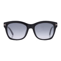 Tom Ford Sunglasses Cat Eye Full Rim, Shiny Black Frame and Gradient Burgundy Polarized Lens FT061401H