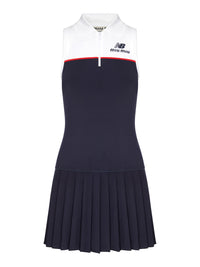 Miu Miu Miu Miu Women New Balance X Miu Miu Sleeveless Polo-Neck Dress With Pleated Skirt, Featuring Coco Gauff