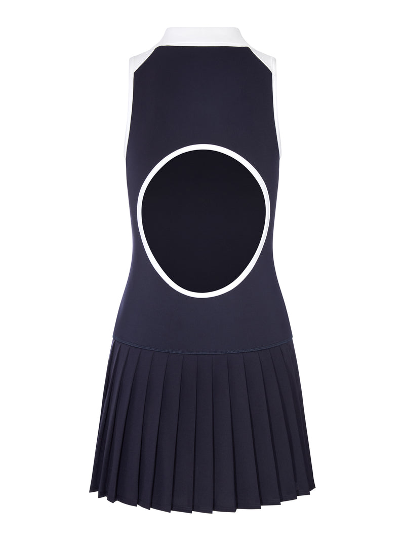 Miu Miu Miu Miu Women New Balance X Miu Miu Sleeveless Polo-Neck Dress With Pleated Skirt, Featuring Coco Gauff