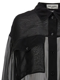 Saint Laurent Women Silk Muslin Shirt