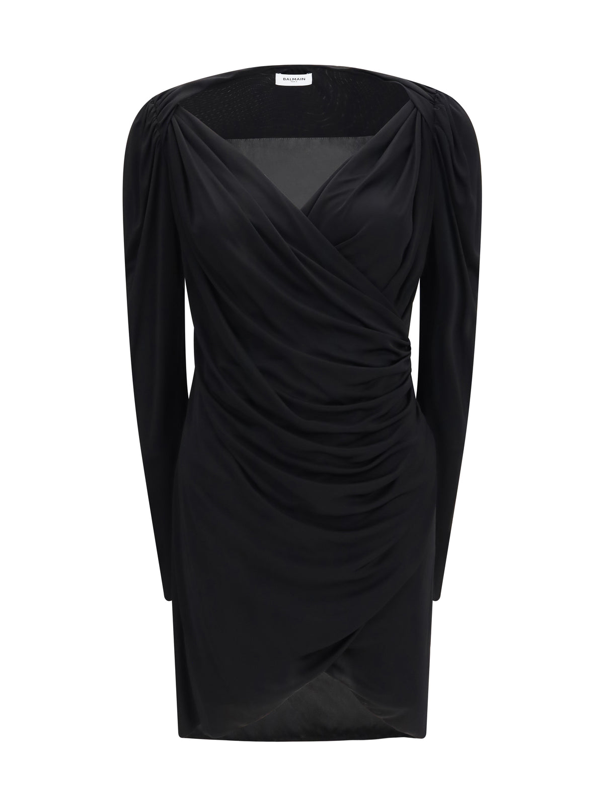 Balmain Women Draped Jersey Mini Dress
