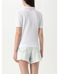 Versace Jeans Couture Polo Shirt with Embroidered Logo Women White Polo Shirts