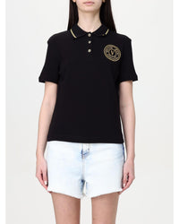 Versace Jeans Couture Polo Shirt Short Sleeve Logo Women Black Polo Shirts