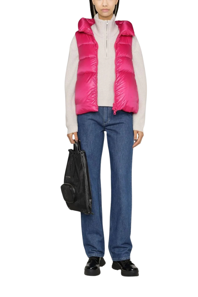 Herno Sleeveless Button - Front Gilet In Fuchsia