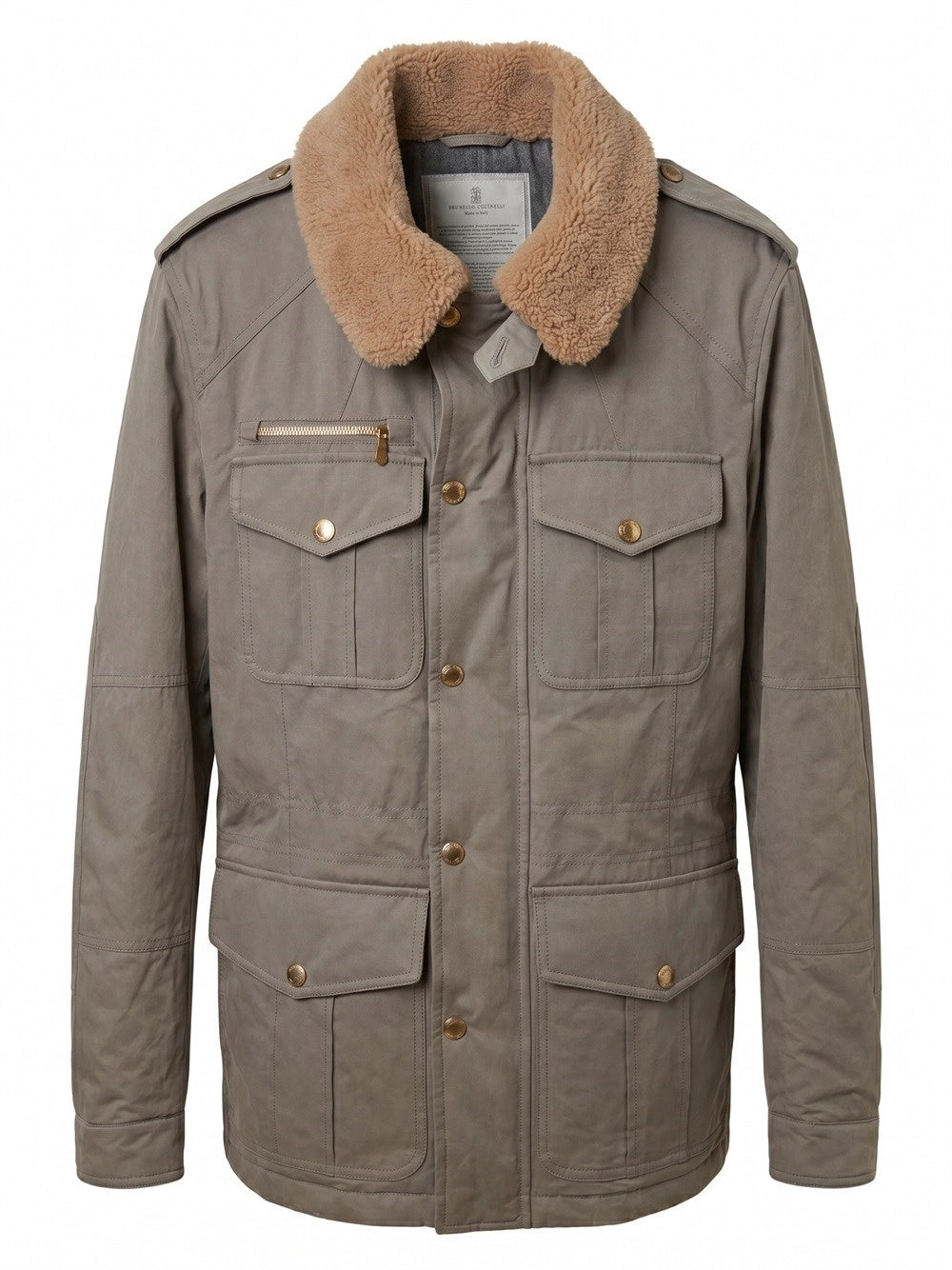 Brunello Cucinelli Men Waxed Techno Cotton Safari Jacket