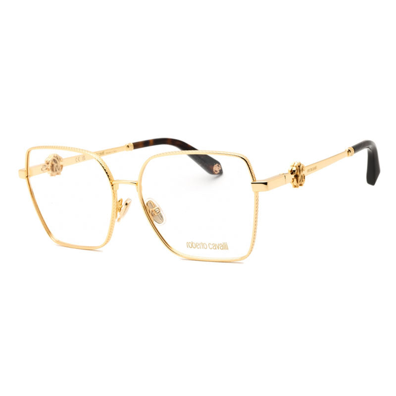 Roberto Cavalli Roberto Cavalli Eyeglasses Square Full Rim, Yellow Gold Frame and Clear Demo Lenses Lens VRC0290400